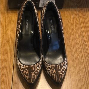 Leopard print and black patent shoes